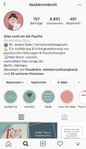 Aufklärung über Psychotherapie und psychische Erkrankungen per Social Media: Unter Instagram: @dasklemmbrett veröffentlicht Dr. Selle Posts und Storys für alle, die ein Interesse an Psychologie und Psychotherapie haben